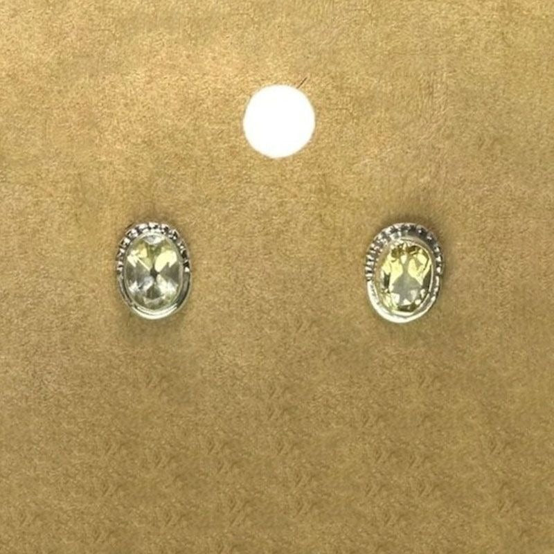 Sterling Silver Citrine Gemstone Stud Earings