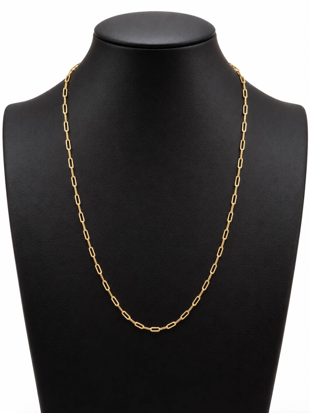 20" 18K GOLD OVER STERLING SILVER PAPERCLIP CHAIN NECKLACE NEW A0011