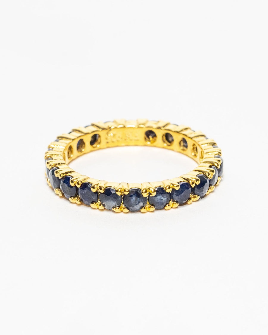 Sapphire eternity band in 18k gold over sterling