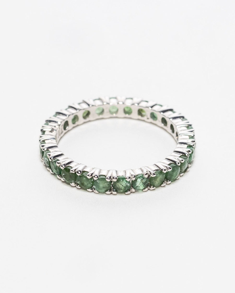 Emerald eternity band in sterling silver