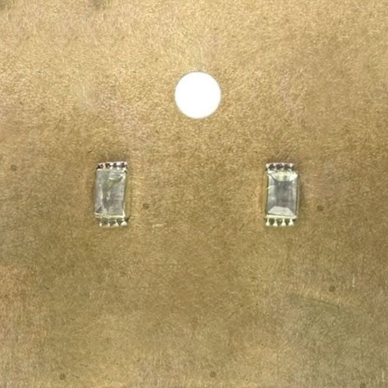 Sterling Silver Moonstone Gemstone Stud Earings